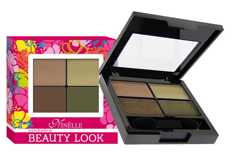 Тени для век Beauty Look тон 673 Изумрудно-коричневый Тени для век Beauty Look тон 673 Изумрудно-коричневыйТени для век<br>Выглядеть шикарно – легко, надо лишь подчеркнуть красоту и цвет глаз, а для этого достаточно палетки теней BEAUTY LOOK от Ninelle. Коллекция новых теней для век предназначена для женщины, которая любит подчеркивать свои глаза. Цвета этой коллекции из 5 палеток представлены в красивых сочетаниях. Такие оттенки помогают раскрыть все грани взгляда. Четыре гармонично сочетающихся между собой оттенка - восхитительная возможность создать образ, идеально соответствующий Вашим желаниям и настроению. Уникальность формулы теней для век BEAUTY LOOK заключается в том, что активатором для их преображения является вода. При нанесении сухим аппликатором они подарят Вам изящный, полупрозрачный, мерцающий оттенок. Но стоит воспользоваться влажным аппликатором – и Вы будете покорены невероятной яркостью, насыщенностью цвета и соблазнительным металлическим сиянием теней. Экспертно подобранные четверки станут для вас необходимым помощником в создании продуманного макияжа глаз. Используйте их по отдельности или вместе. Попробуйте один из модных трендов или пересмотрите свой привычный образ. Подарите своему взгляду чарующую нежность или соблазнительную страсть с одной из новых палеток теней для век от BEAUTY LOOK от Ninelle.<br>Цвет: Изумрудно-коричневый;