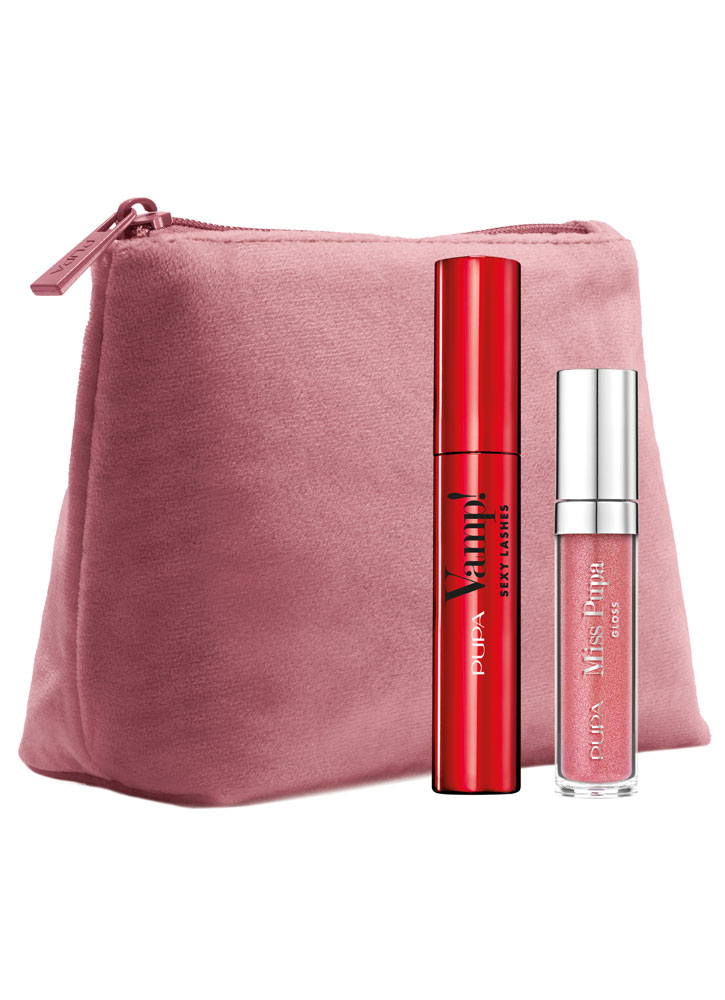 Набор косметический PUPA Kit Vamp!Sexy Lash+Miss Pupa Gloss+Pochette