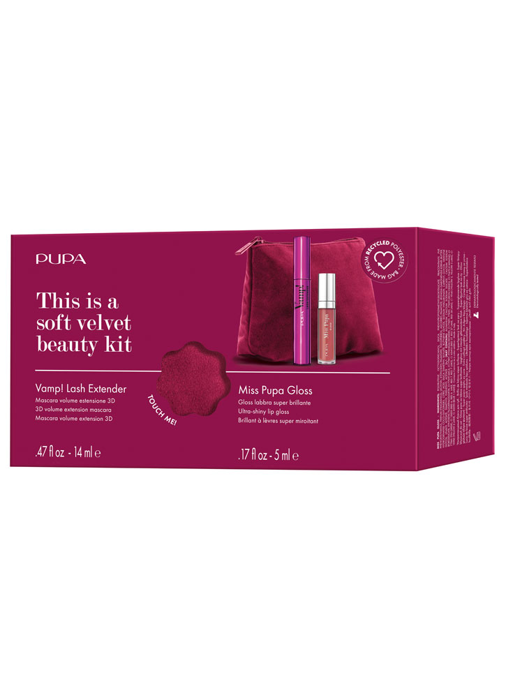 Набор косметический PUPA Kit  Vamp! Lash Extender+Miss Pupa Gloss+Pochette