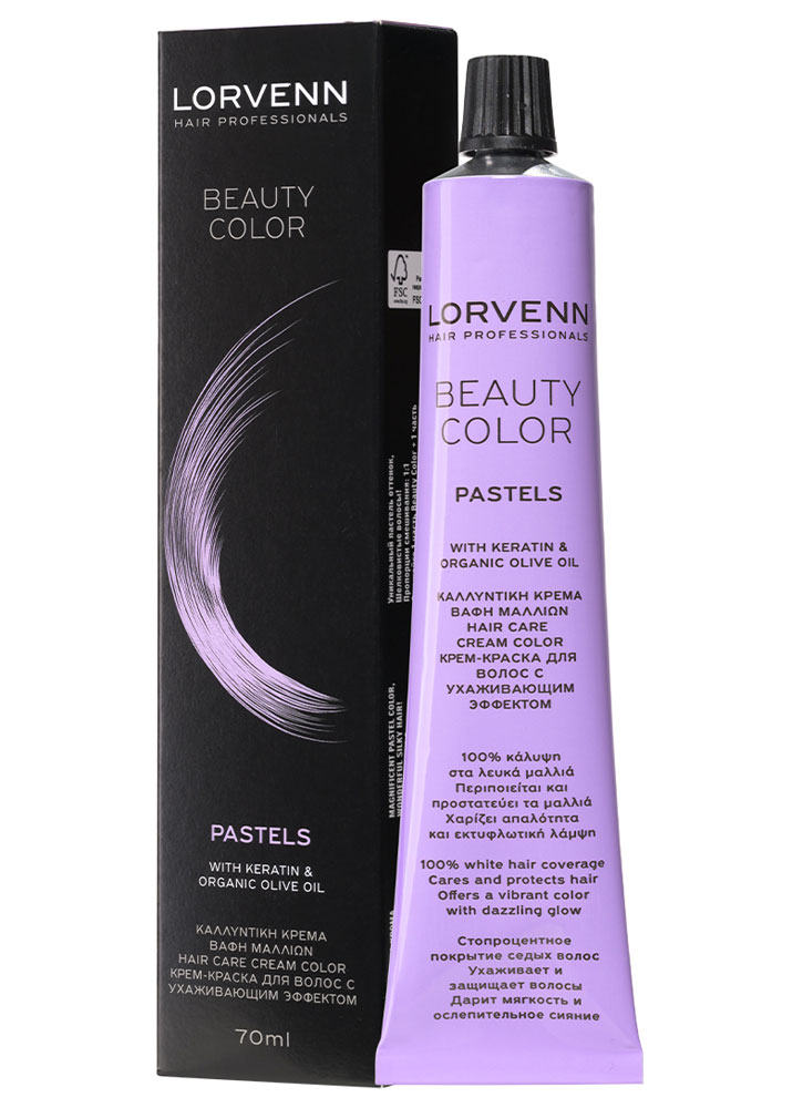 Стойкая крем-краска LORVENN HAIR PROFESSIONALS Beauty Color Pastels тон 9.5/82 Александрит 9.5/82 9.5/82 - Александрит