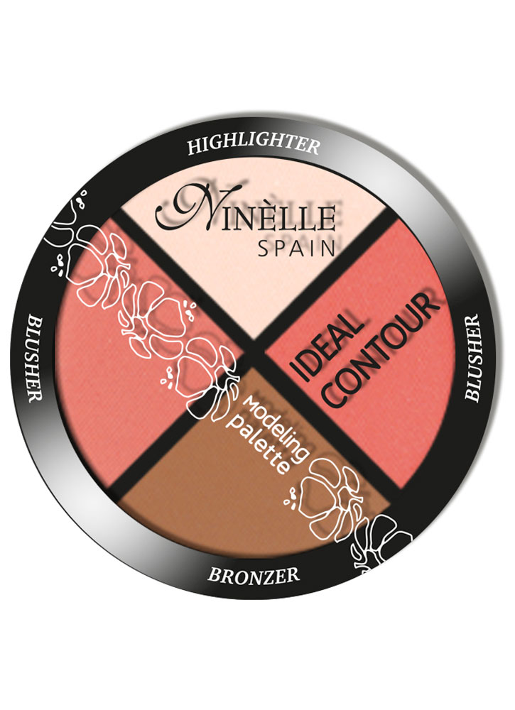 

Палетка для моделирования лица Натуральные оттенки NINELLE, Ideal Contour