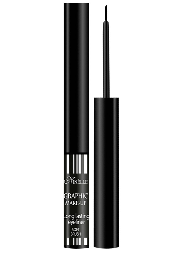 

Подводка для глаз с кисточкой Угольный черный NINELLE, Graphic Make-Up Eyeliner