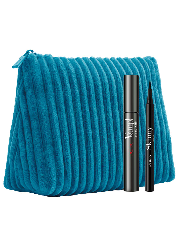 Набор косметический PUPA Kit Vamp! Mascara All in One+Skinny Liner+Pochette
