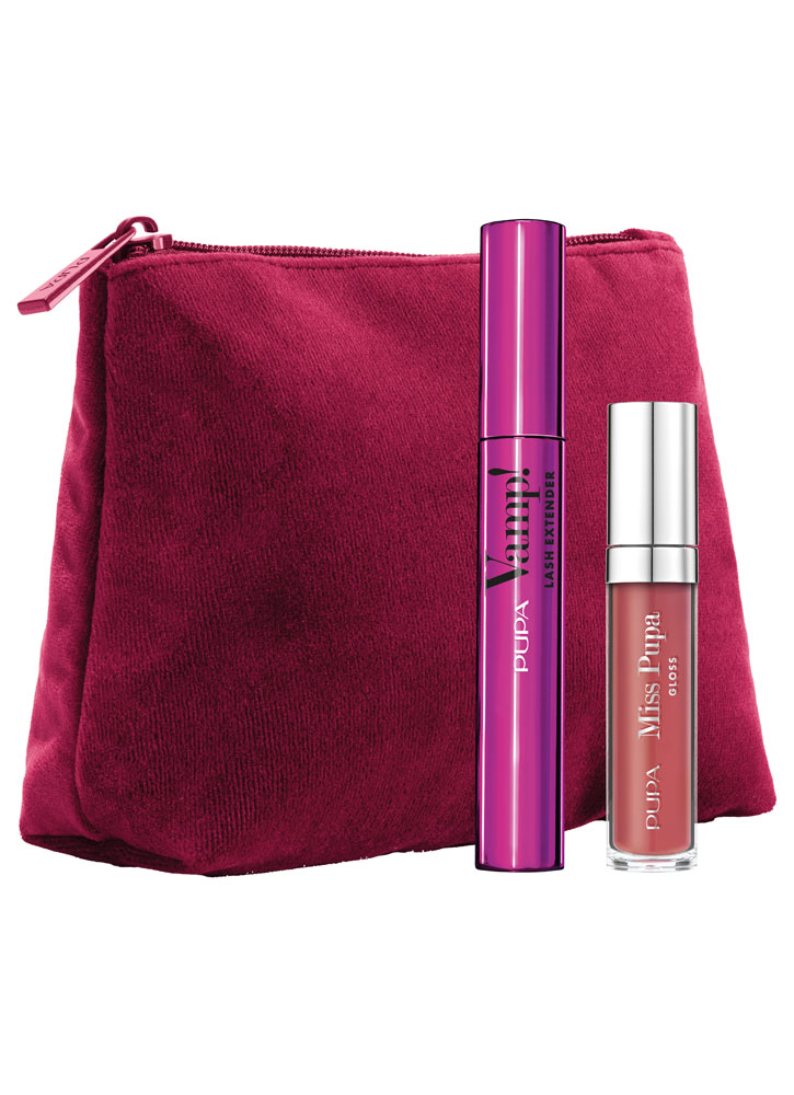 Набор косметический PUPA Kit  Vamp! Lash Extender+Miss Pupa Gloss+Pochette