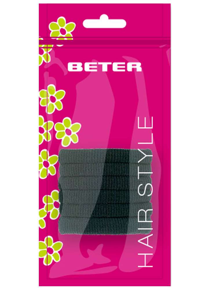 

Набор черных резинок для волос (6 шт.) BETER, Lycra elastics (6 pcs)