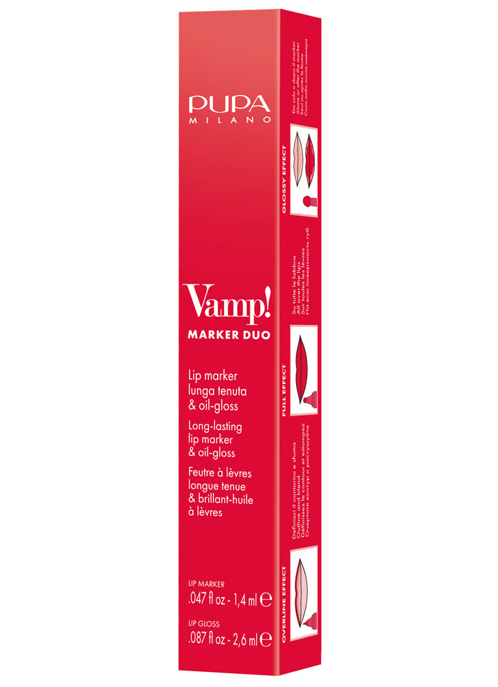 Маркер и блеск для губ PUPA Vamp! Marker Duo 009 Коралл