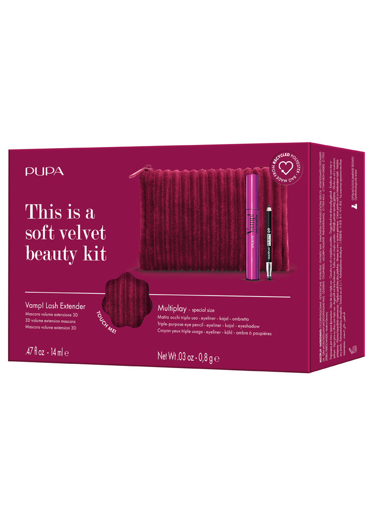 Набор косметический PUPA Kit Vamp! Lash Extender+mini Multiplay+Pochette
