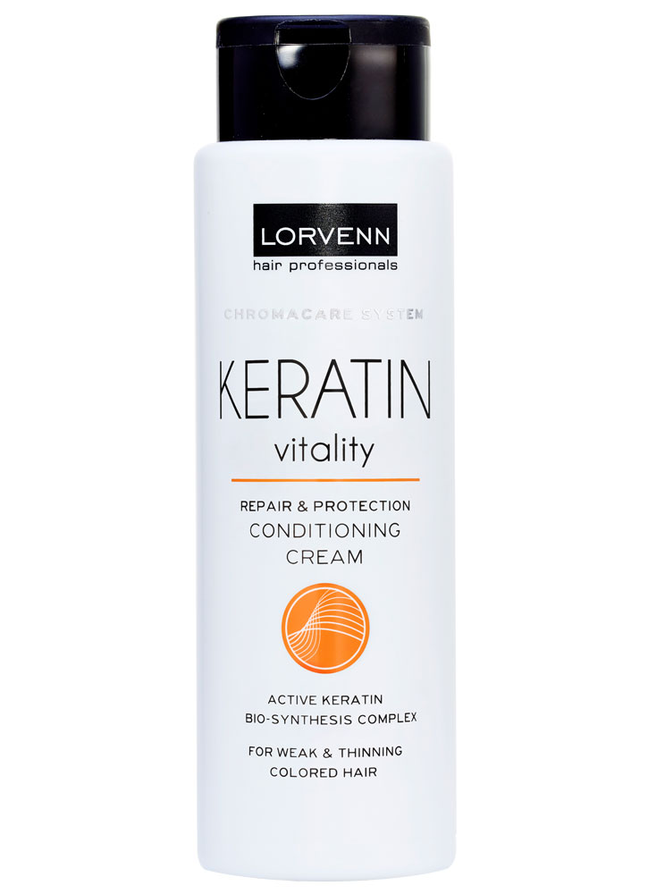 Крем-кондиционер для поврежденных, окрашенных волос LORVENN HAIR PROFESSIONALS Keratin Vitality