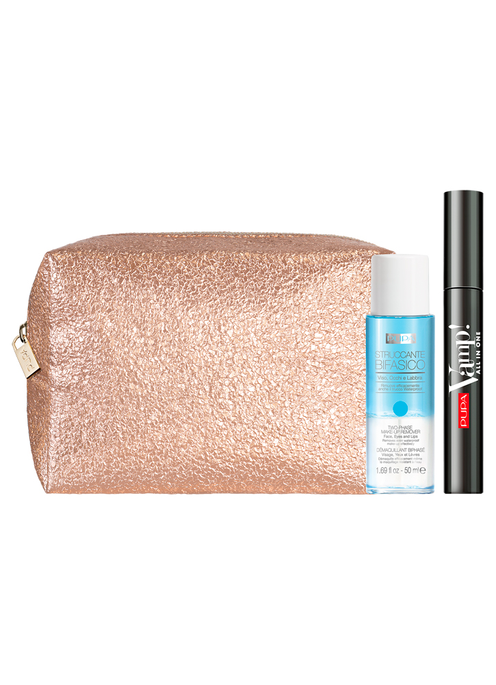 

Набор тушь VAMP!MASCARA ALL IN ONE+двухфазное средство для снятия макияжа Two-phase Make-up Remover PUPA, Vamp! Mascara All in One & Two-phase Make-up Remover