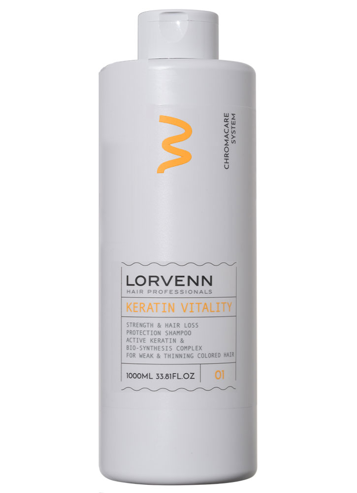 Шампунь для поврежденных, окрашенных волос LORVENN HAIR PROFESSIONALS Keratin Vitality