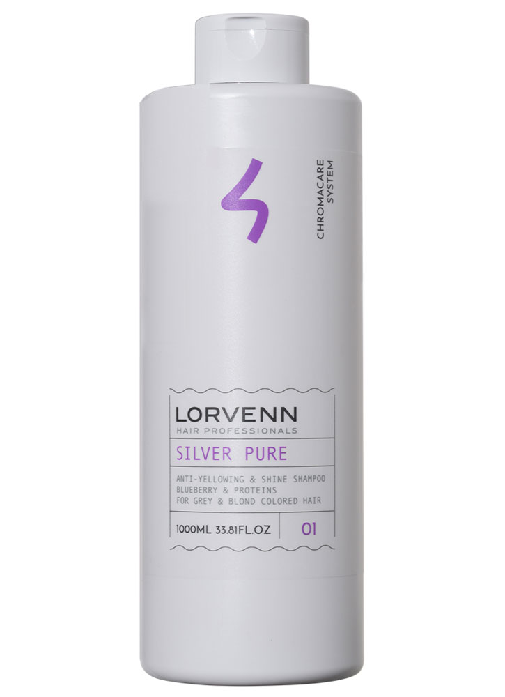 Шампунь нейтрализующий желтизну волос  LORVENN HAIR PROFESSIONALS Silver Pure