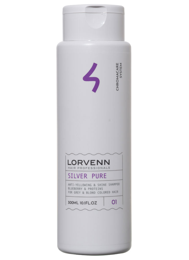 Шампунь нейтрализующий желтизну волос  LORVENN HAIR PROFESSIONALS Silver Pure