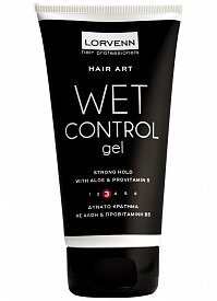 Гель для создания эффекта мокрых волос, сильной фиксации без спирта Wet Control Gel 150мл LORVENN